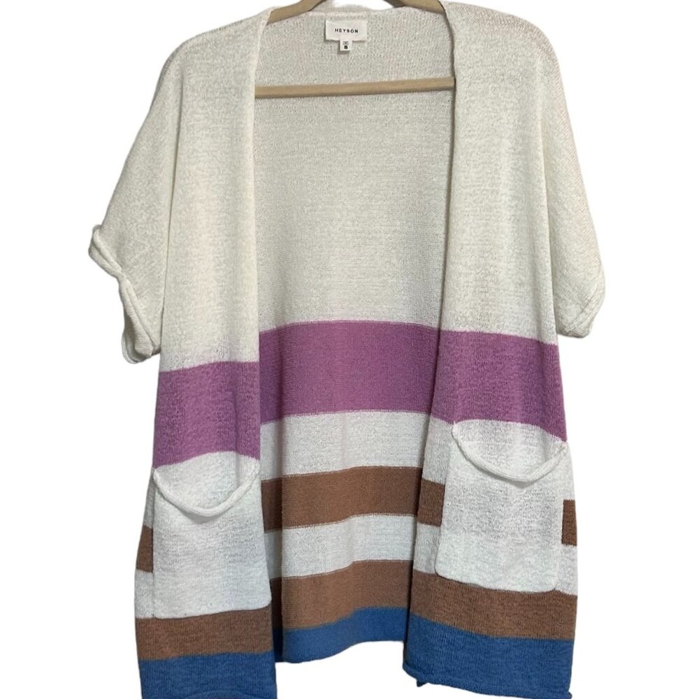 HEYSON Striped Cardigan Size S